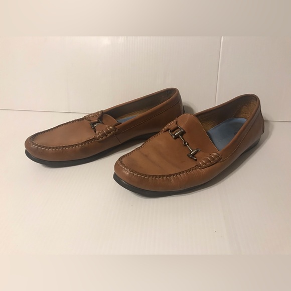 Peter Millar brown slip-on loafers leather shoes men size 10 1/2 M - Picture 3 of 12